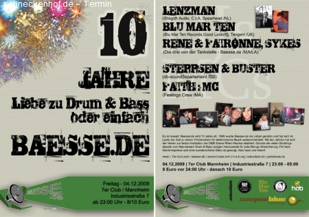 10 Jahre Baesse.de (D&B) Werbeplakat