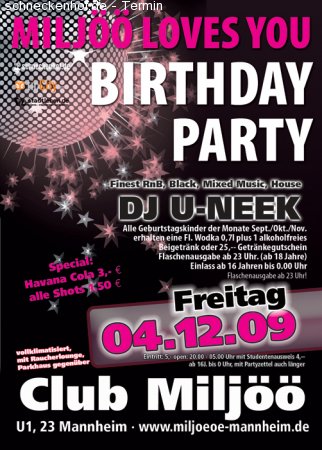 Miljöö loves you Birthday Spec Werbeplakat