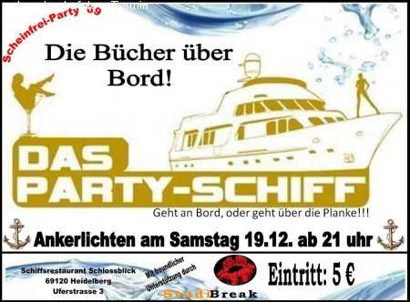 Scheinfrei Party - Partyschiff Werbeplakat
