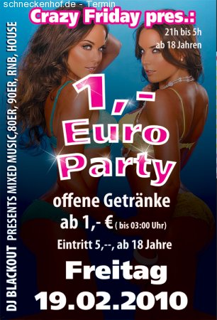 1 euro party Werbeplakat