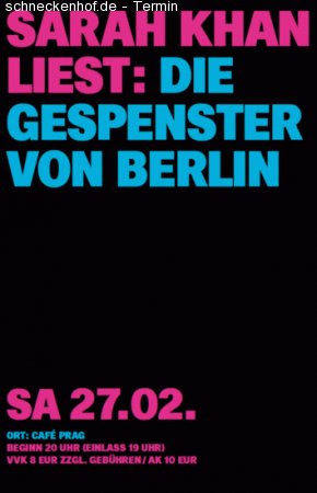 Sarah Khan liest: Die Gespenster von Berlin Werbeplakat