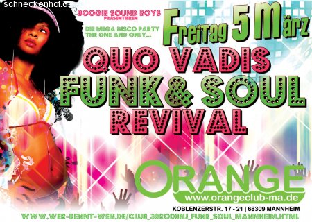funk & soul - quo vadis - revival party Werbeplakat