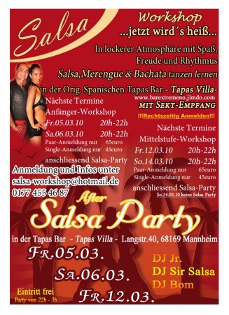 Salsa Party und Workshop Werbeplakat