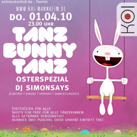 TANZ BUNNY TANZ - DJ SimonSays Werbeplakat