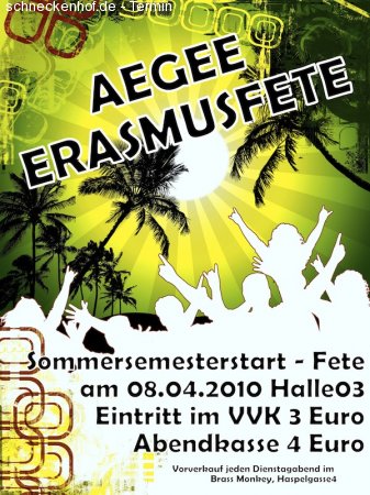 AEGEE Erasmus Fete Werbeplakat