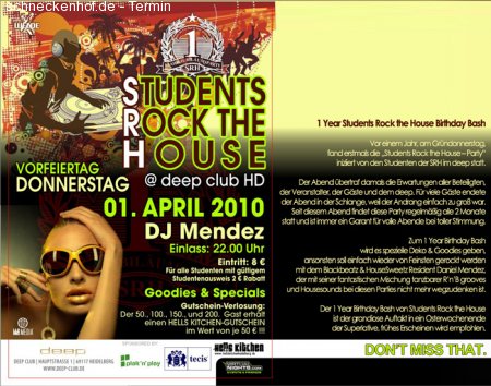 1 Year Students Rock the House Werbeplakat