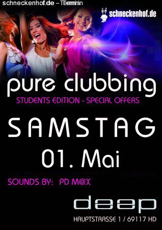 Pure Clubbing - DEEP in the Night Werbeplakat