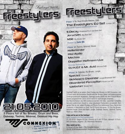 The Freestylers - DJ Set (London) @ Feelings³, MS Connexion, Mannheim Feelings³ Special Werbeplakat