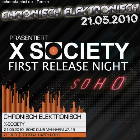 Chronisch Elektronisch - X-Society Records Labelparty Werbeplakat