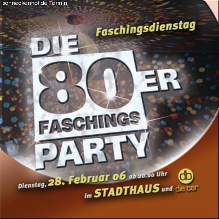 Die 80er Faschingsparty Werbeplakat