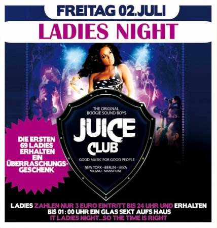 Juice Club - Ladies Night Werbeplakat
