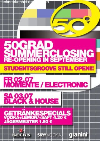 Momente - Summer Closing 50grad! Werbeplakat
