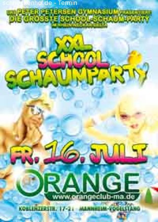 XXL School Schaum Party Werbeplakat