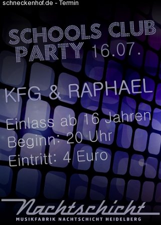 School's Club KFG und Raphael Werbeplakat