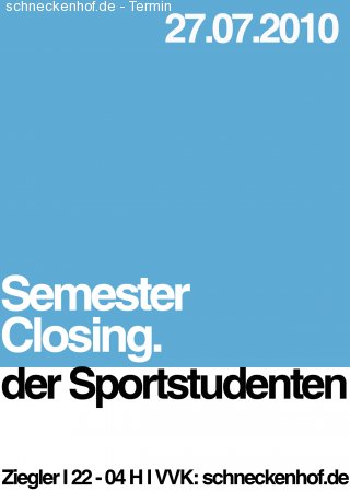 Semester Closing der Sportst Werbeplakat