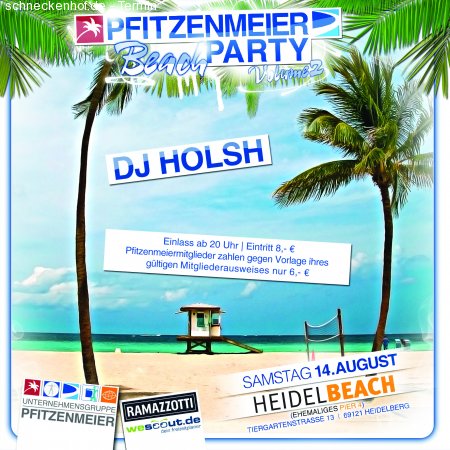 Pfitzenmeier Beach Party Werbeplakat