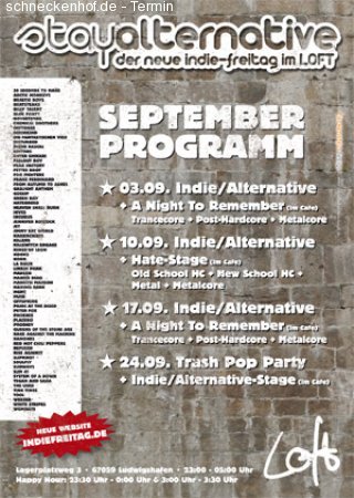 Stay Alternative - Indie Freit Werbeplakat