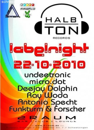 HalbTon Label Night @ 2Raum Werbeplakat