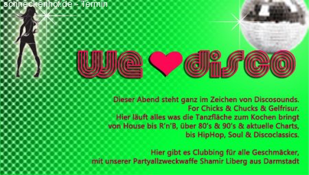 We love Disco Werbeplakat