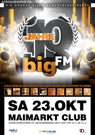10 Jahre bigFM Werbeplakat