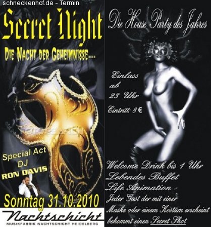 Secret Night @ Nachtschicht Werbeplakat