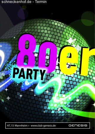 80er Party  Pop & Wave Werbeplakat