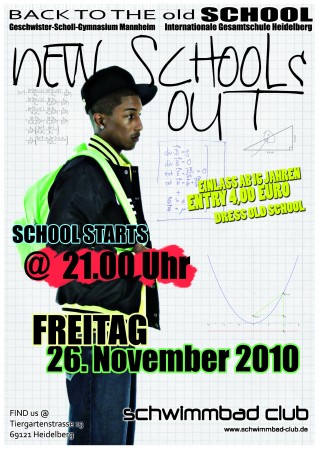 New School's Out Abiparty Werbeplakat