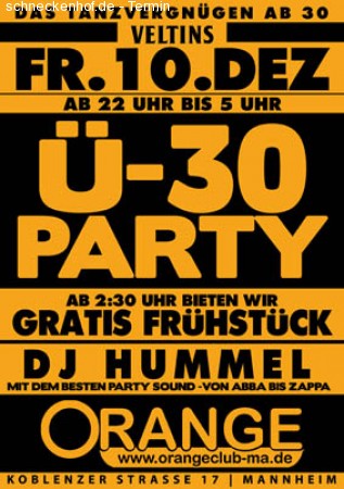 Mannheimer Ü30 Party Werbeplakat