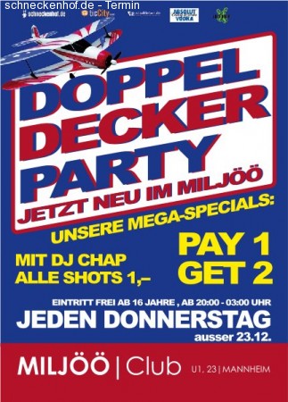 Doppeldecker Party Werbeplakat