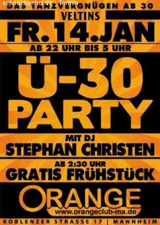 Die Mannheimer Ü30 Party Werbeplakat