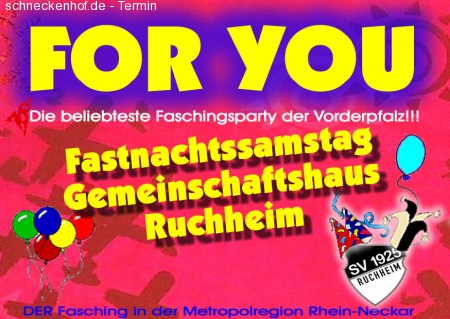 For You - Faschingsparty Werbeplakat