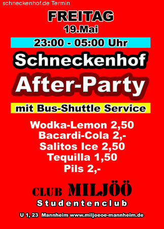 Schneckenhof Afterparty Werbeplakat