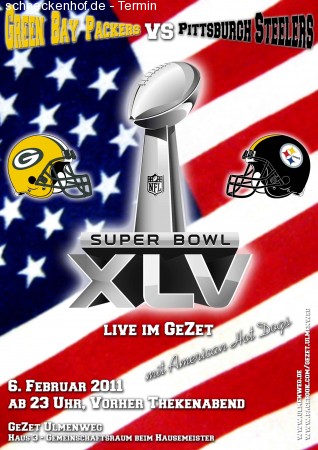 Super Bowl XLV - live im GeZet Werbeplakat