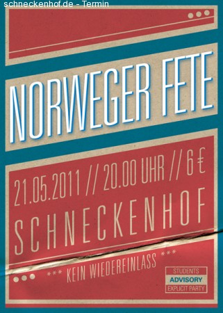 Norweger Fete Werbeplakat