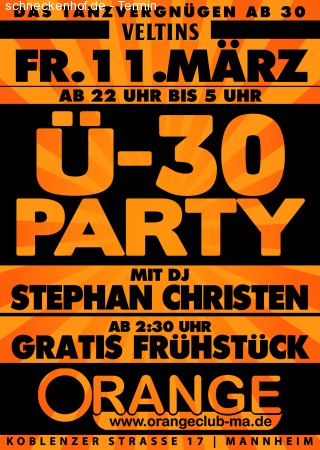 Die Mannheimer Ü30 party Werbeplakat