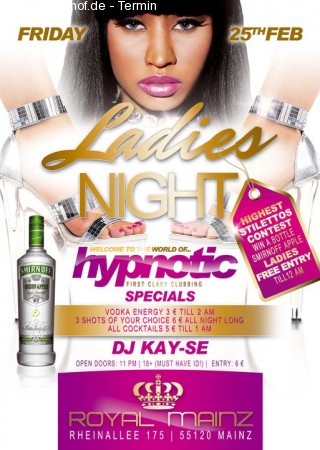 Hypnotic Ladies Night Werbeplakat