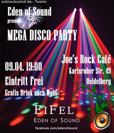 Mega Disco Party Werbeplakat