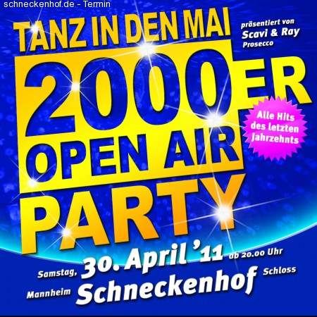 2000er Party-Tanz in den Mai Werbeplakat