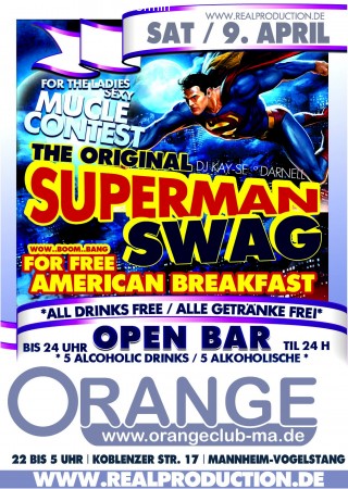 Superman Swag Meets Open Bar Werbeplakat