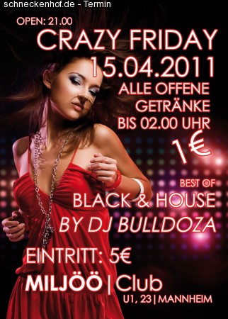 Crazy Friday - DIe 1,-€ Party Werbeplakat
