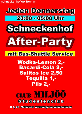 Schneckenhof Afterhour Werbeplakat