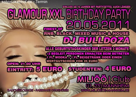 Glamour XXL Birthday Party Werbeplakat