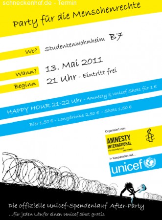Amnesty Int. & unicef Party Werbeplakat