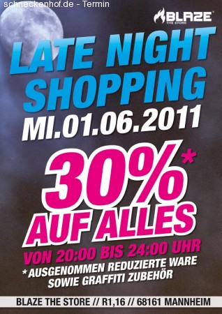 Late Night Shopping @ Blaze Werbeplakat