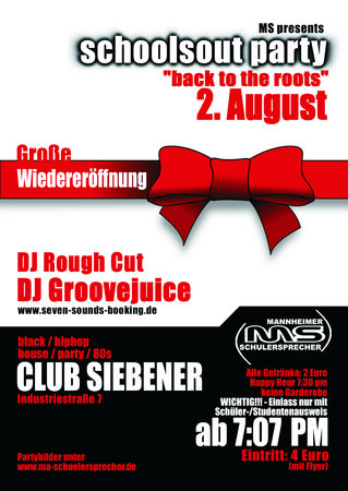 Schoolsout PArty Werbeplakat