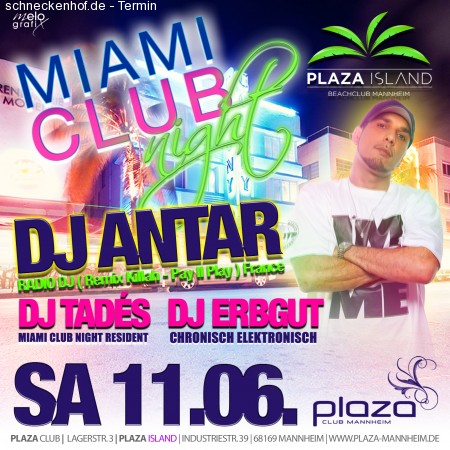 Dj Antar - Miami Club Night Werbeplakat