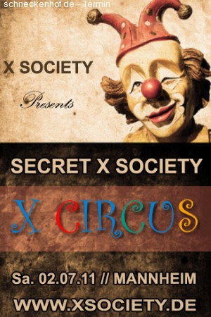 Secret X Society | Sa. 02.07.1 Werbeplakat