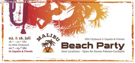 Malibu Beach Party Werbeplakat