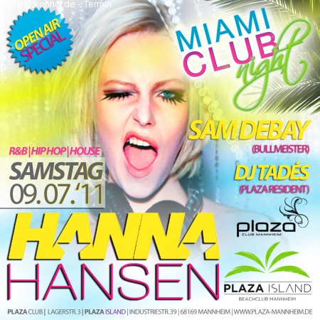 1.Miami Club Night - OPEN AIR Werbeplakat