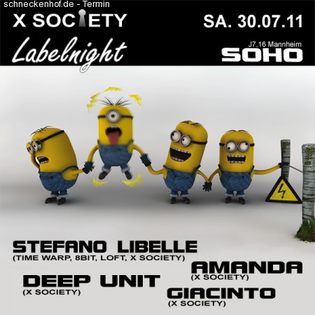 X Society Labelnight Werbeplakat
